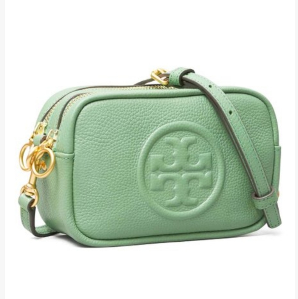 Tory Burch Perry Bombe Leather Crossbody Bag